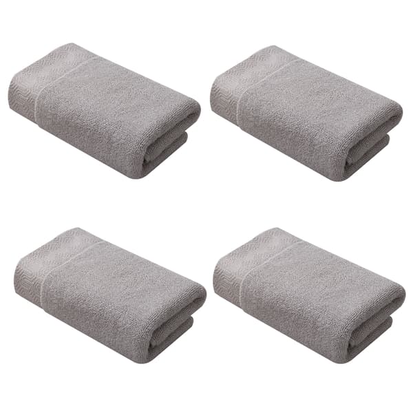 Håndklæde Sæt med 4 Bløde Plys Absorberende Badehåndklæder 100% Bomuld Premium Vaskeklude til Spa Badeværelse 34*73cm Gray