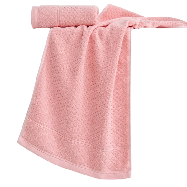 Håndklæde Ribbet Servietter, 100% Bomuld, Hurtigtørrende Bløde og Absorberende Ansigtsvask Håndklæder, 4 Stykker - 34 * 74cm pink