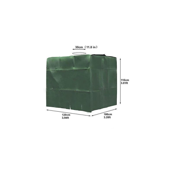 Vanntankdeksel, Ibc tankdeksel for 1000l tank, beskyttelsesdeksel for vanntankbeholder, Støvtett Anti-uv Regntett, 120x100x116cm (grønn)