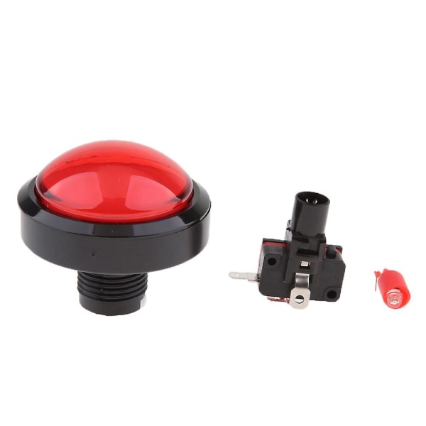 60 mm Jumbo Domed Led valaistu automaattisella palautuspainikkeella, punainen