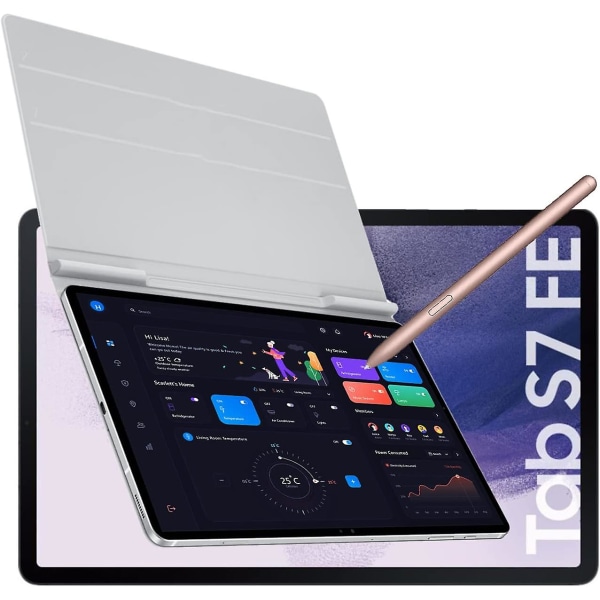 Tab S7 FE Pen-erstatning S Pen uten Bluetooth for Samsung Galaxy Tab S7, Tab S7+ Plus, Tab S7 FE Stylus Pen (Rosegull) + Spisser/Nibs