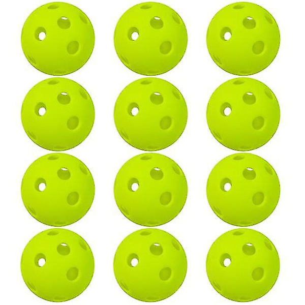 12-pack 26-håls inomhus pickleballbollar inomhus träningshålsboll kompatibel med inomhus