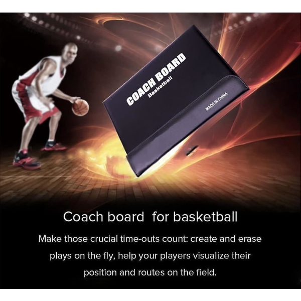 Basketball Coaching Board Coaches Utklippstavle Tactical Magnetic Board Kit med tørr sletting, markør og glidelåspose