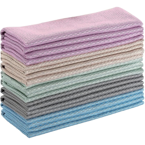 10 Pieces Of Microfiber Tableware Cleaning Cloth (random Color)