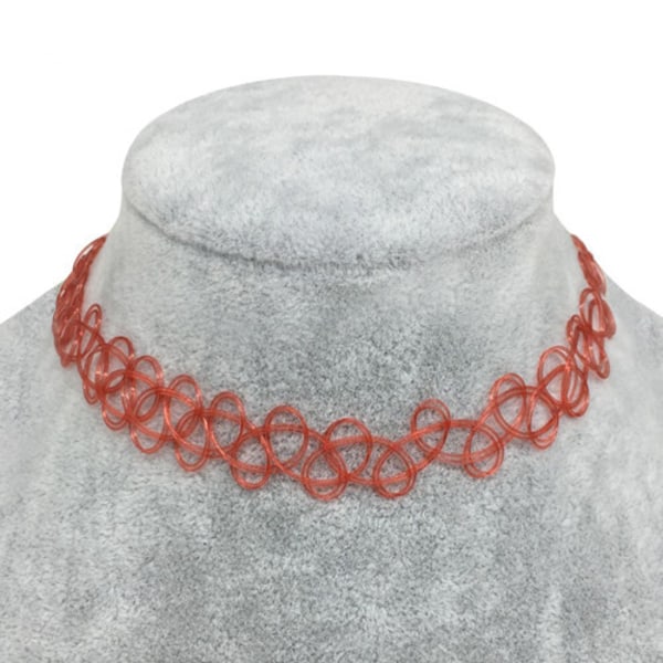 2 kpl Choker-kaulakoruja / Halsband - Yksi koko Musta ja valkoinen Laatikko Punainen Yksi koko