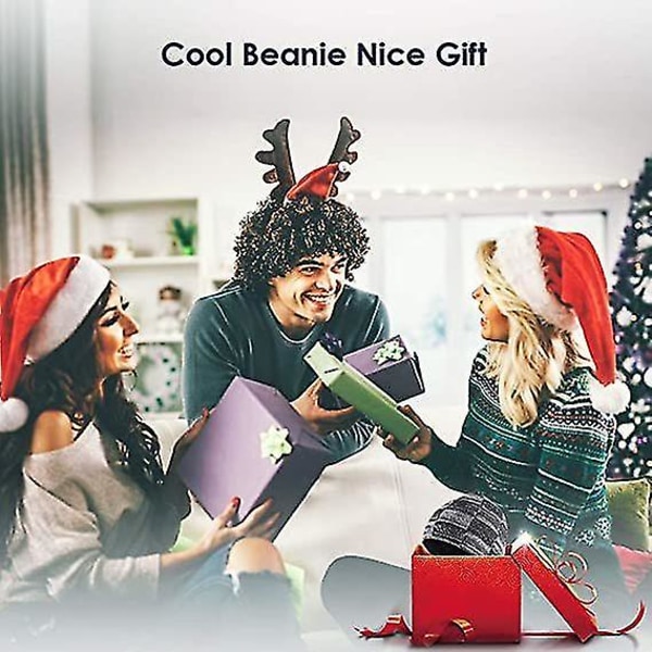 Bluetooth Beanie Mænds gave-dreng Voksen musikhat med høretelefoner Hemmelig julemandsgave (grå)