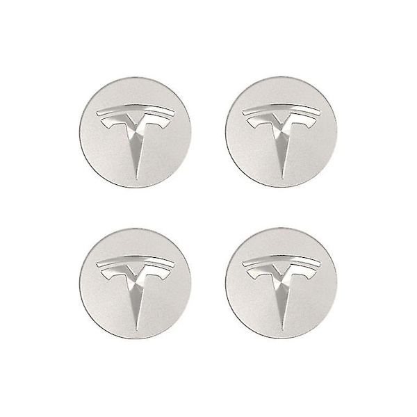 Egnet til Tesla Tesla Model 3 Hjulcenterdæksel Logo - Sort Sort Label (mat) (fire pakke)