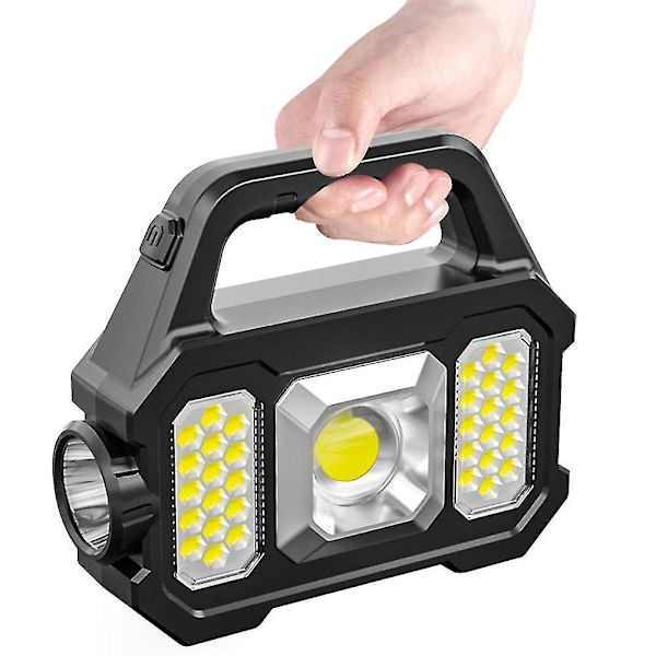 Monitoiminen etsintävalo Ulkokäyttöön Vedenkestävä Aurinkoenergialla Latautuva Aarre Voimakas Valo Taskulamppu Cob