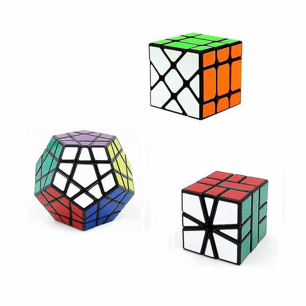 Speed Cube Magic Puzzle Sæt Uregelmæssig Speed Cube Bundle (fisher +sq1+megaminx Cube)