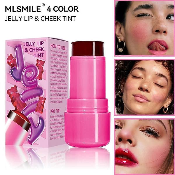 MLSMILE Jelly Læbe- og Kindfarve - 2 i 1 Blush & Læbestift Raspberry Pink