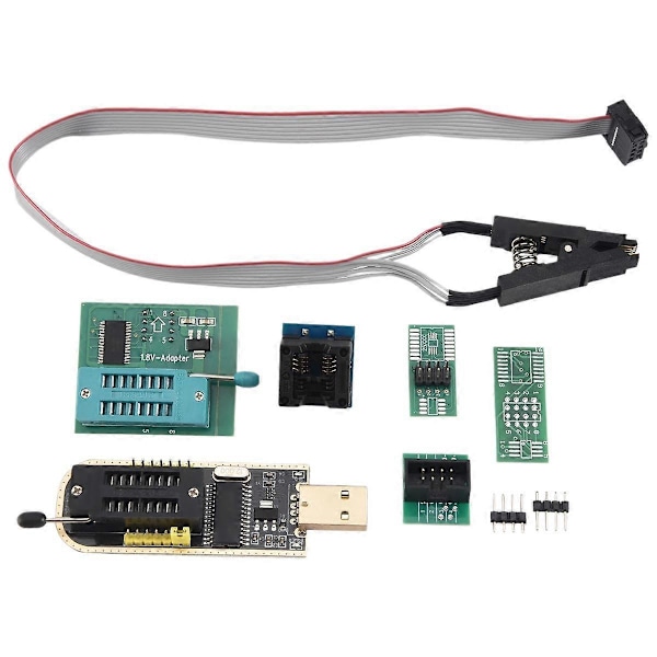 1 Setti CH341A 24 25 Sarjan EEPROM Flash BIOS USB-ohjelmoija+SOIC8 SOP8 Testiklipsi+SPI 1.8V Adapteri+SOP8 SOIC8 - DIP8