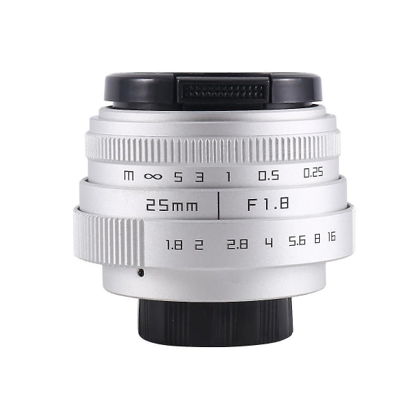 25 mm F1.8 -c TV-objektiv/cctv-objektiv for 16 mm C-montering kamera manuell fokus linse-sølv