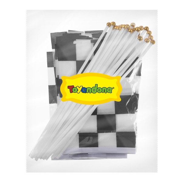 25 stk Raceflag Checkered Flags Raceflag Sort Hvid Flag Bilflag Racebil Flag