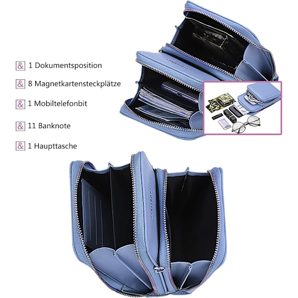 Naisten pieni laukku matkapuhelimelle, crossbody-laukku PU-nahasta