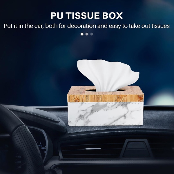 Rektangulär marmor PU-ansiktsvävnadslådeöverdrag servett H-handduksdispenserbehållare O