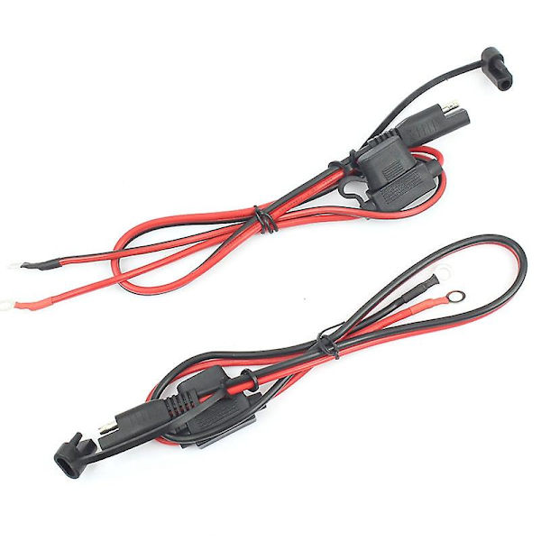 2 stk. Motorcykel Batteri Oplader Sae Opladningskabel Sae Hurtig Afbryder Stik Til 12v Ring Terminal
