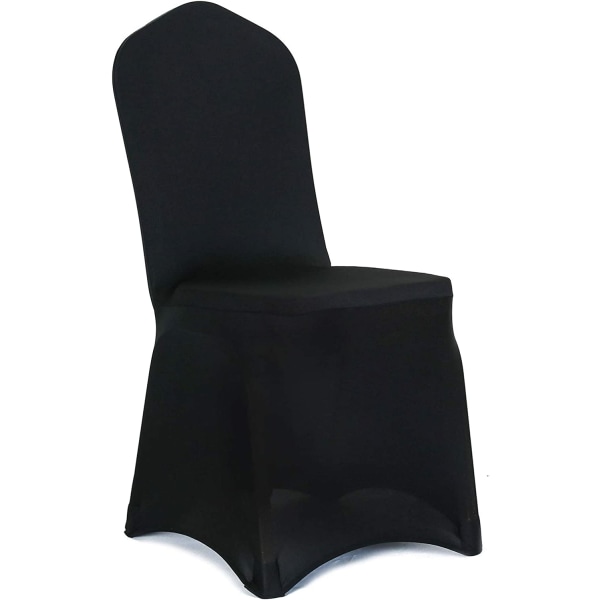 10 STK Black Spandex Spisestuestoltrekk for stue - Universal Stretch Stol Slipcovers Protector for bryllup, bankett og fest