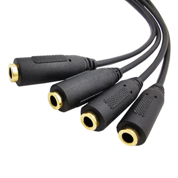 Hodetelefonsplitterkabel, 3,5 mm, 3,5 mm Trs 1 til 4-veis Spiltter-kabel