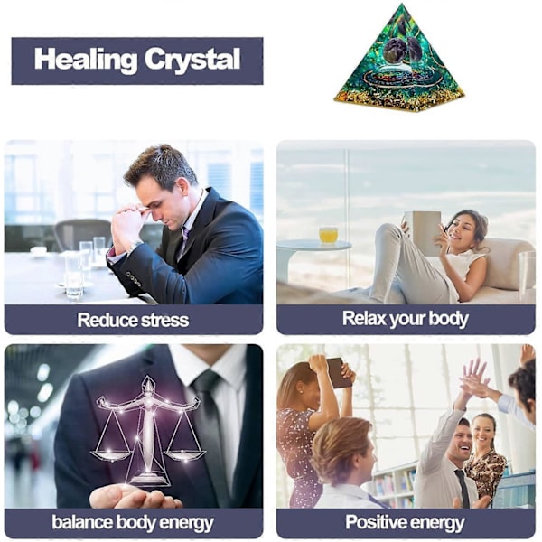 Pyramid för Positiv Energi 2.32.3in Orgonit Kristaller Skydd Kristaller Energi Generator för Stressreducering Healing Meditation Attrahera Rikedom Lycka