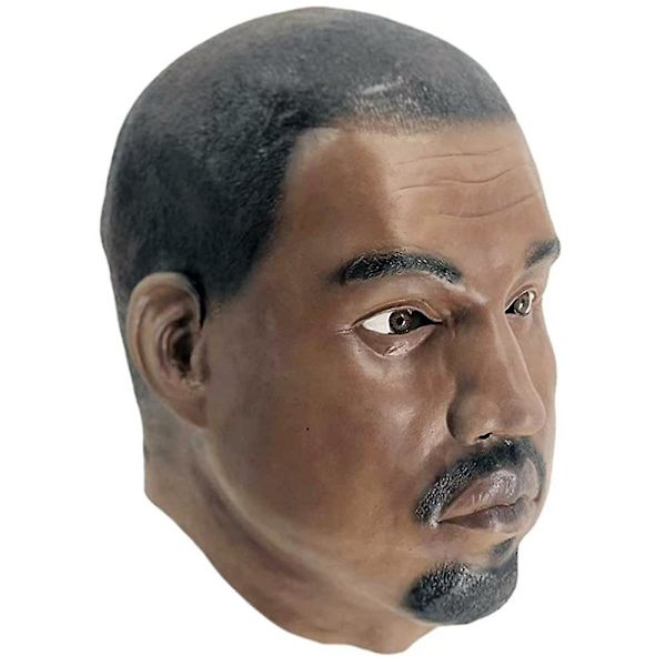 Realistisk sort mandlig maske Kanye Gold Digger Latex Rapper
