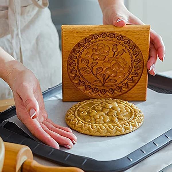 Köksträ Cookie Mold Trä Pepparkaksmold Pepparkaksmold Tall Kök Acce