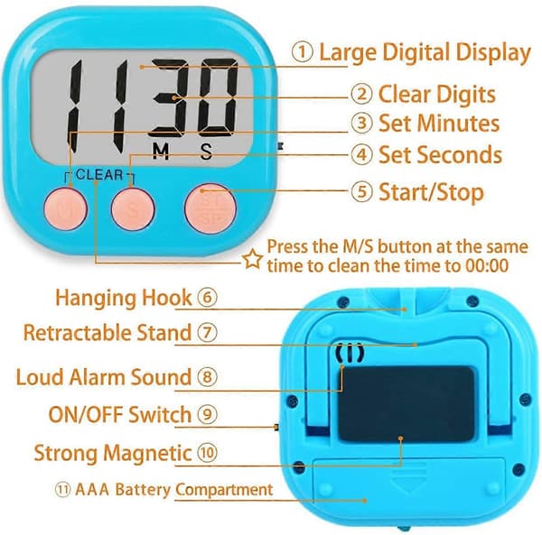 Klassetimere til lærere, børn, stor magnetisk digital timer