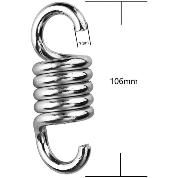 4 stykker hengekøyefjær, 7 mm hengekøyefjær, fjærkrokforlengelse, hengekøyestoltilbehør for verandastoler, husker hengende (7 mm)