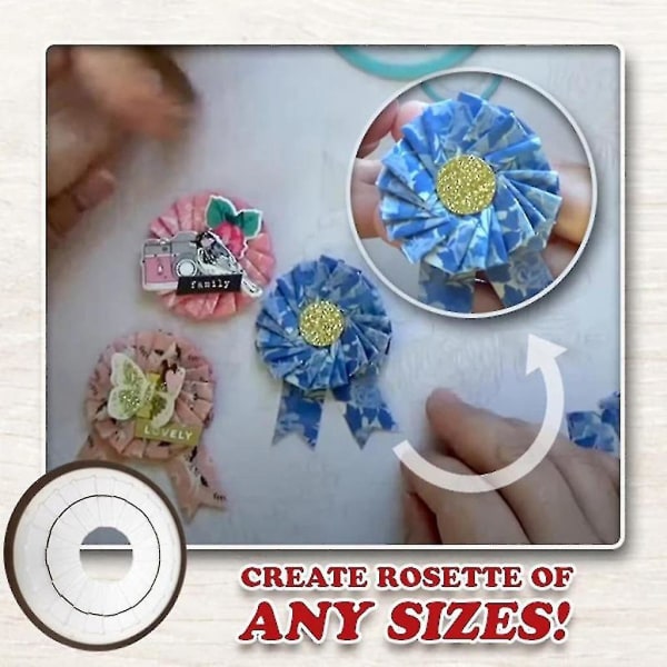 Gör-det-själv Rosett Brosch Kit Handgjorda band Blomstertillverkningsverktyg Badge Knapp Prydnad Rose Maker Patchwork Tillbehör