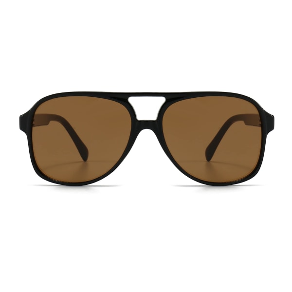 Retro polariserade solglasögon för kvinnor män Oversize vintage 70-tal pilotsolglasögon, stor fyrkantig ram Double Bridge Retro glasögon Anti UV