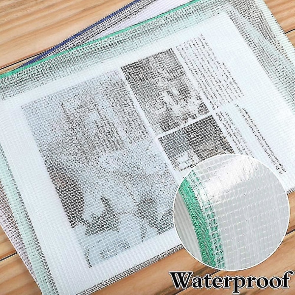 A4 Plastlommemapper, Glidelåsposer Mesh Dokumentlomme