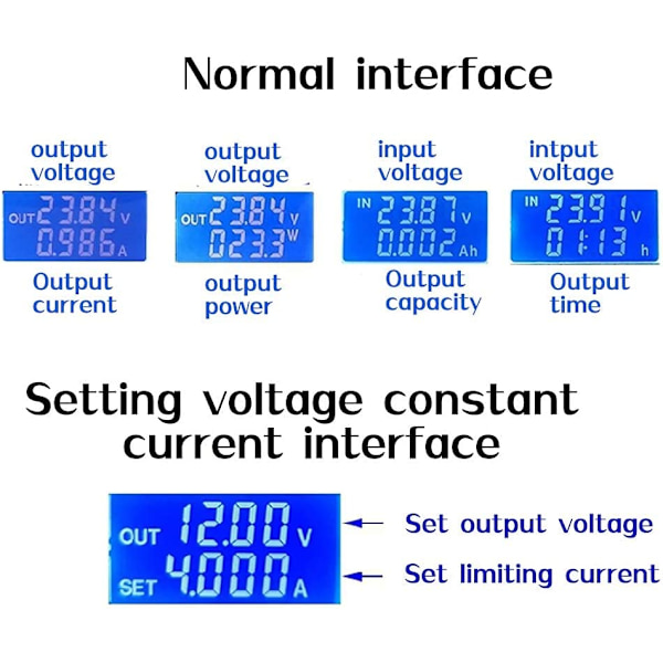 DC Buck Boost Konverter Variabel Spændingsregulator CC CV 0,5-30V 4A 5V 6V 12V 24V Strømmodul Justerbar Spændingsreguleret Laboratorie Strømforsyning