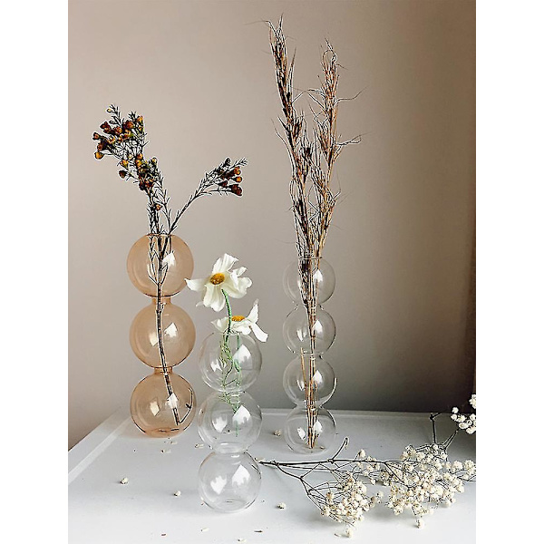 Multi-storleks Vas Vas Glasflaskor Transparent Tre Bollar I Vindprydnad White 17