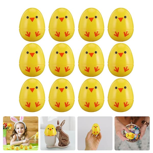 12 stk Hvite Plast Egg Klar Fyllbare Egg Fyllbare Påske Egg Påske Egg Dekorasjon Plast Påske Egg