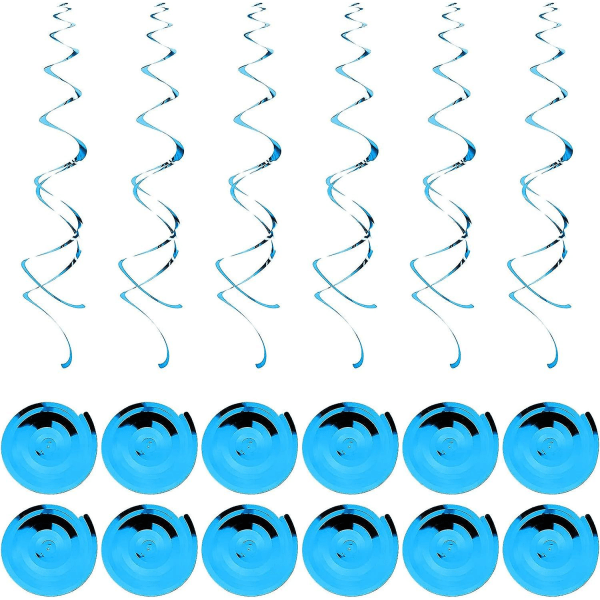 Serene Lake Blue Swirls: 12 rullar takfestdekor