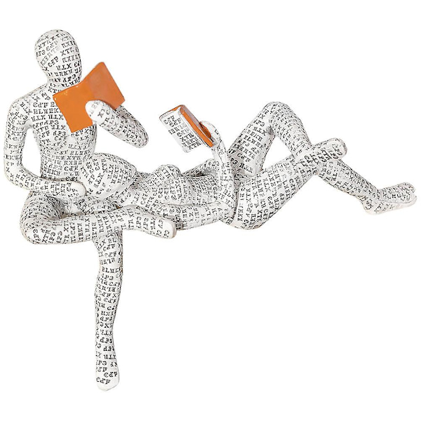 1 Set Läsfigur Läsfigur Prydnadsfigur Skulptur