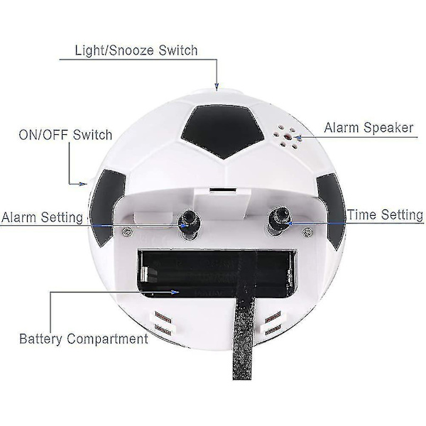 Barnealarmklokke Gutter Jenter, Alarmklokker Analog Barn Fotball Analog Alarm