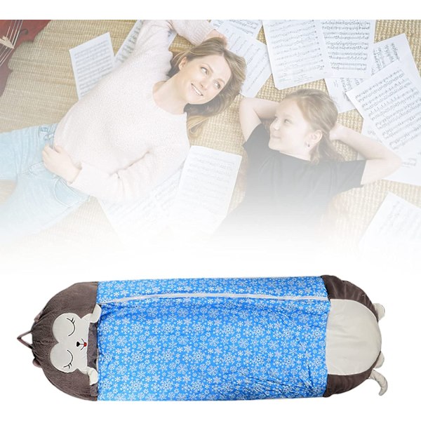 Barns sovepose med pute, 2-i-1 sammenleggbar dyrepose, søt, myk og komfortabel sovepose for alle årstider 54*20 tommer