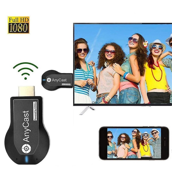 Langaton HDMI-näyttövastaanotin, Miracast Airplay Dongle -sovitin Näytön peilaus puhelimesta/padista televisioon/projektoriin