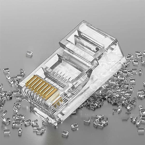 100 stk. RJ45 Ethernet-kabelstik, netværksforbindelsesstik