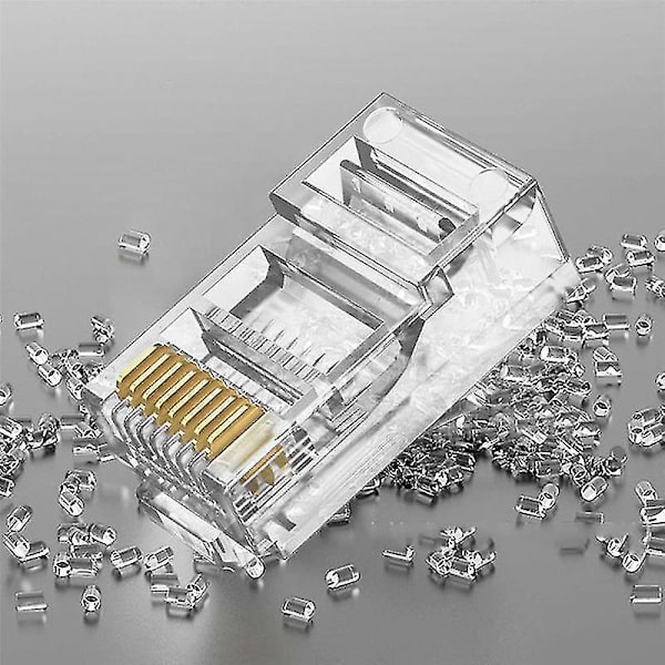 100 stk RJ45 Ethernet-kabler modulplugg nettverkskontakt Fo