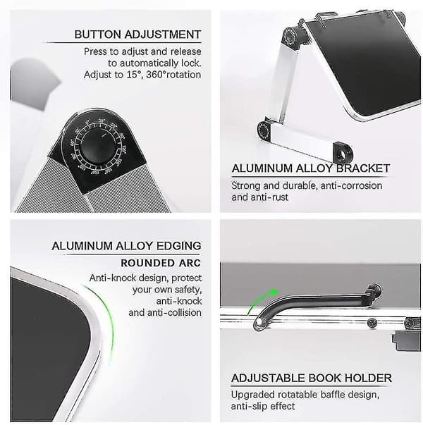 Bokstöd Läsställ, Justerbart Bokstöd Höjd Och Vinkel Justerbar