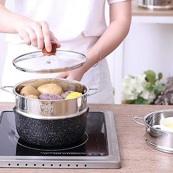 Ruostumattomasta teräksestä valmistettu höyrystinlaatikko, kestävä vihanneskori - 18 cm