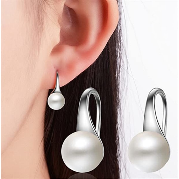 Øreringeclips i sterling sølv med hypoallergene perler
