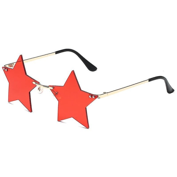 Gold Frame Red Tablet)irregular Sunglasses Creative Star Sunglasses Frameless Personality Colorful Ball Sunglasses Rimless Star Shape Sunglasses Trend