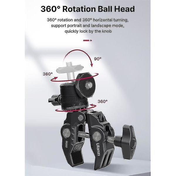Ulanzi R099 Klämma Med 360 Mini Ball Head Quick Release Clamp