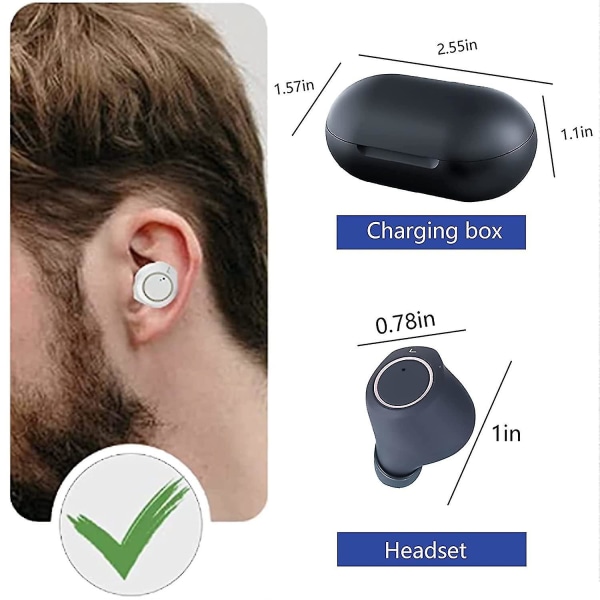Høreapparater, oppladbart høreapparat, høreapparater, bærbar lydforsterker Dev