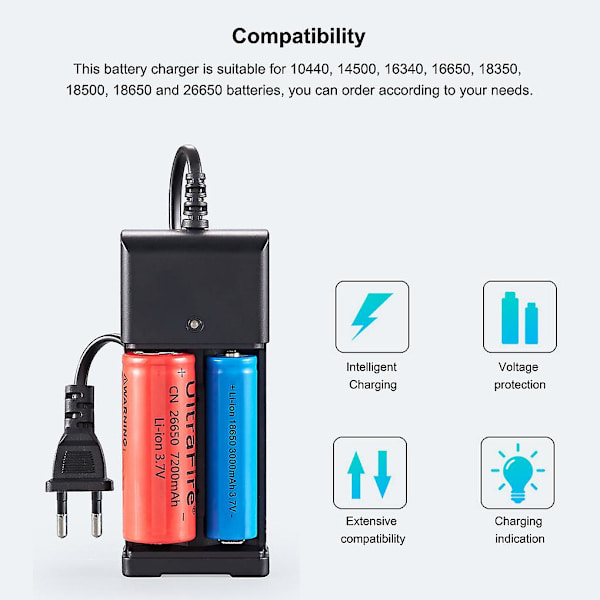 Batterioplader 4.2v Batterier Elektronisk Opladning Med Led-indikator