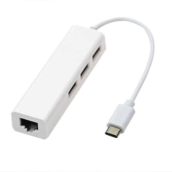 USB-C Type-C til Ethernet Adapter Bærbar Laptop Tablet PC USB2.0 Hub