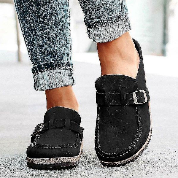Kvinners Casual Comfy Clogs Suede Slip On Sandaler Sommer Hjemmekontor Sko Khaki 40