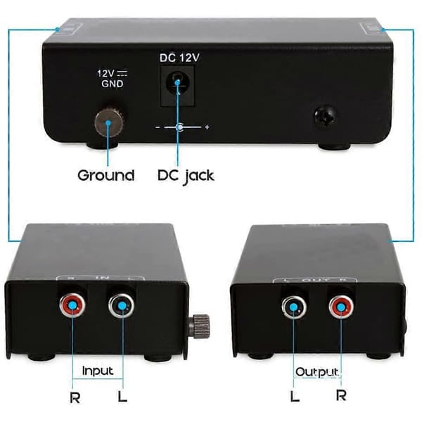 Phono Skivspel Förförstärkare, Tyst Drift Drivs Av 12 Volt DC Adapter